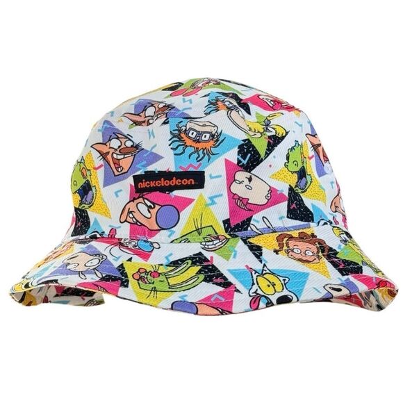 Nickelodeon Kids All Over Graphic Print 90s Retro Cartoon Bucket Hat. OSFM. 14+. - Picture 2 of 6